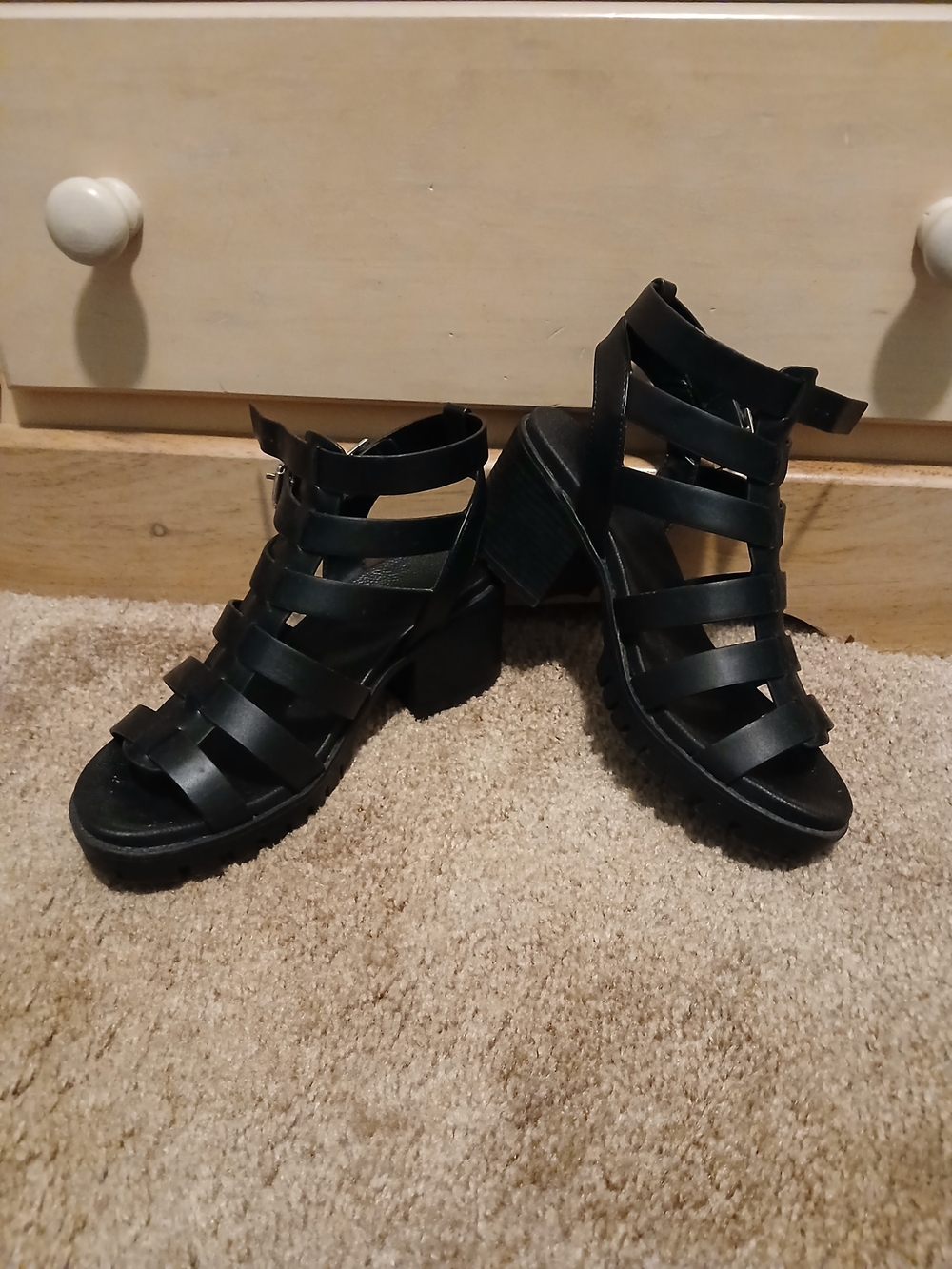 Target Black Multi-Strap Block Heel Sandals